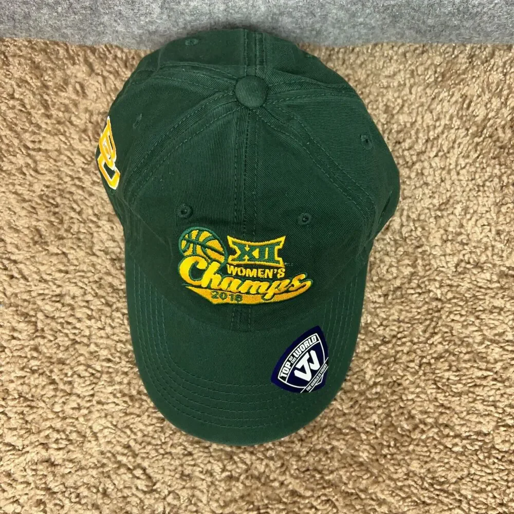 Baylor Bears Mens Hat Adjustable Green Gold NCAA Basketball Champions Big 12 Cap